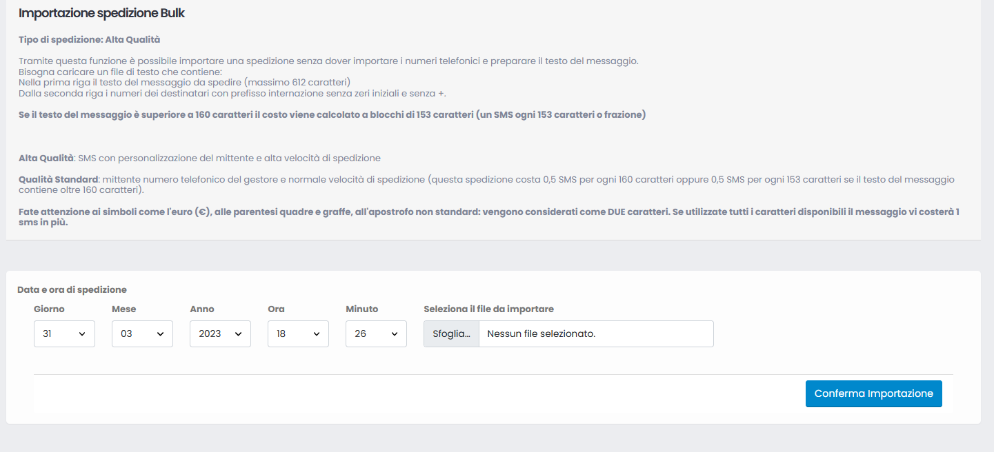 Invio SMS bulk